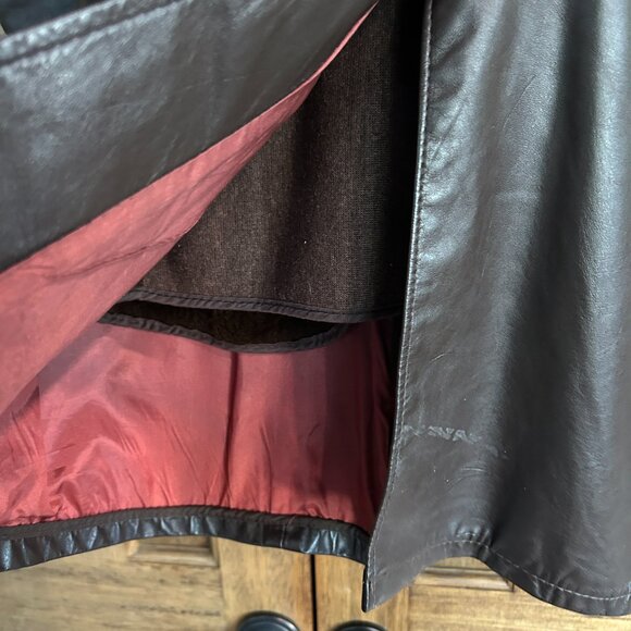 Vtg Sears Men’s Brown Leather Coat Sz 40 | Double Breasted 3/4 Length Lined - Picture 14 of 14